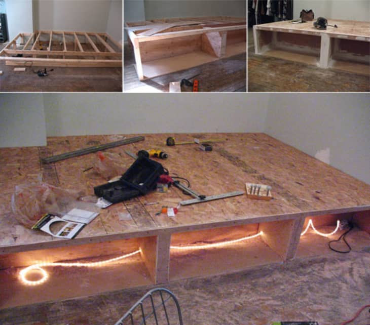 Diy platform bed 2024 with storage