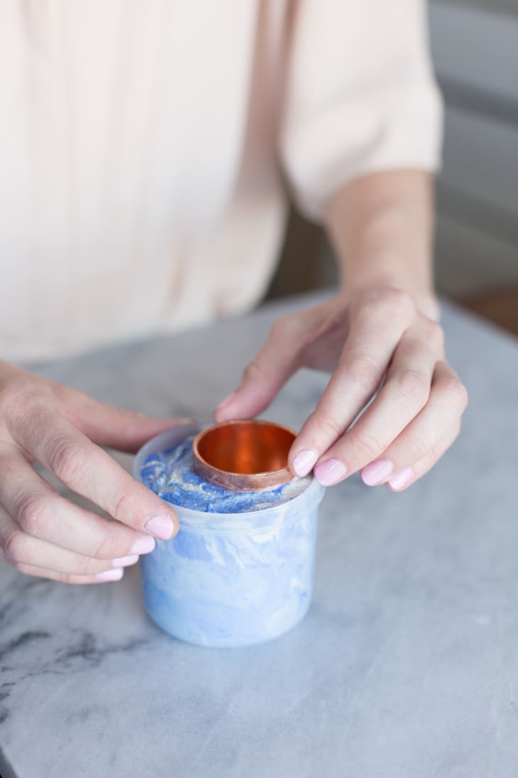 Easy Cool DIY Make Marbled & Ombre Concrete Planters Apartment Therapy