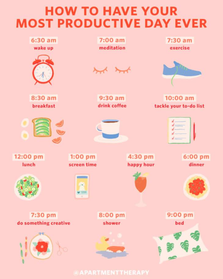 An Hour by Hour Schedule for the Most Productive Day Ever