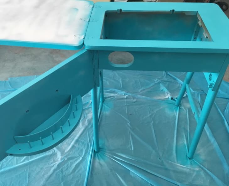 A DIY Project Turns a Sewing Machine Table Into a Bar Apartment Therapy