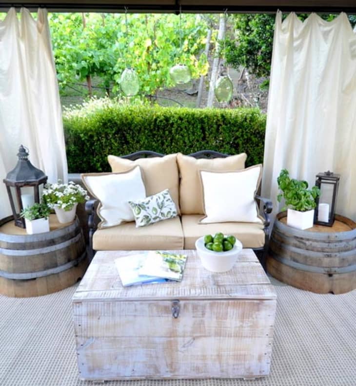 Before & After Bare Patio Turned Luxurious Cabana Apartment Therapy
