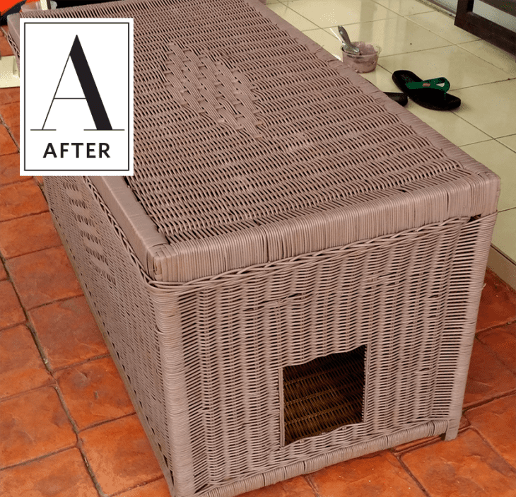 Wicker basket litter clearance box