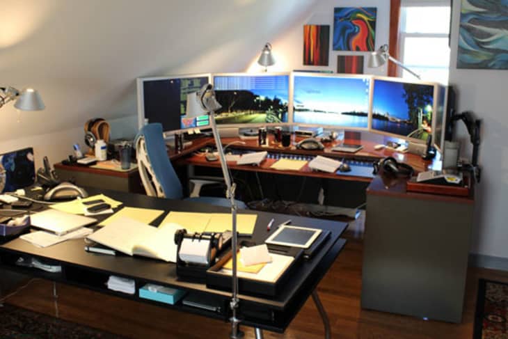 Mitch’s Multi-Monitor, Over the Top Home Office | Apartment Therapy