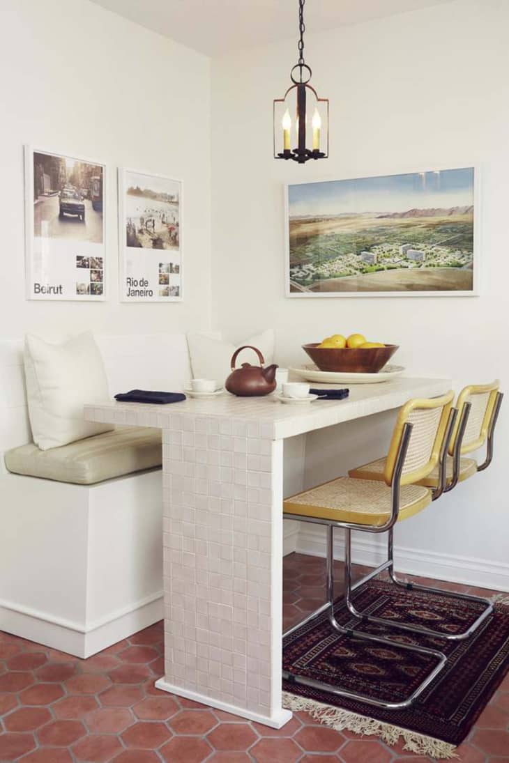 Banquette seating for small outlet kitchen