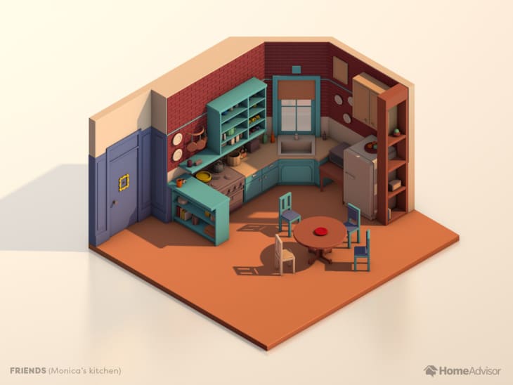 TV Kitchen Floor Plans - Mad Men Friends Stranger Things | Apartment ...