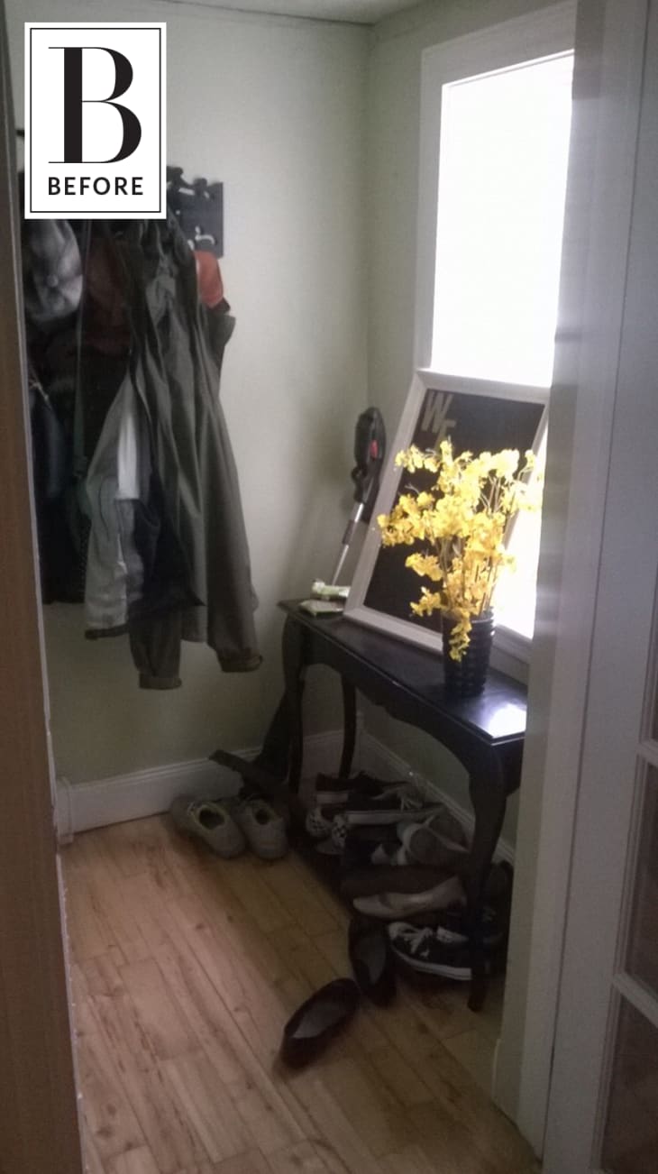 Before & After Swapping Out Hardwood Floors for Slate Tiles