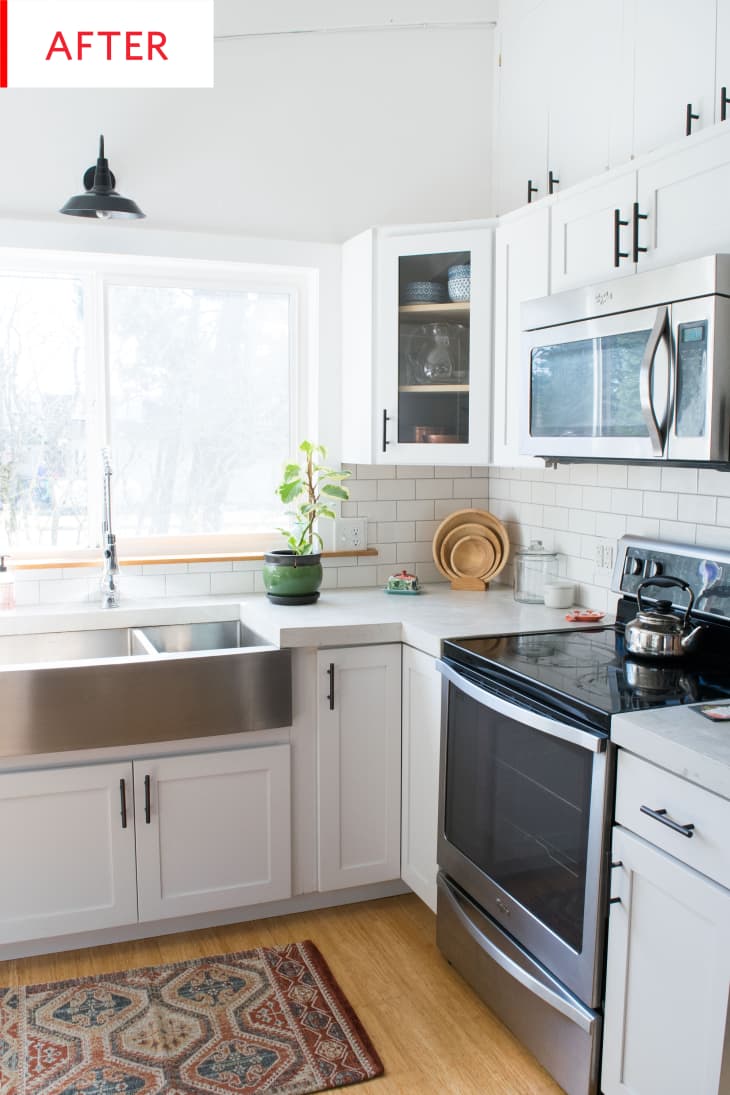 Concrete Countertops - Kitchen Remodel Before After | Apartment Therapy