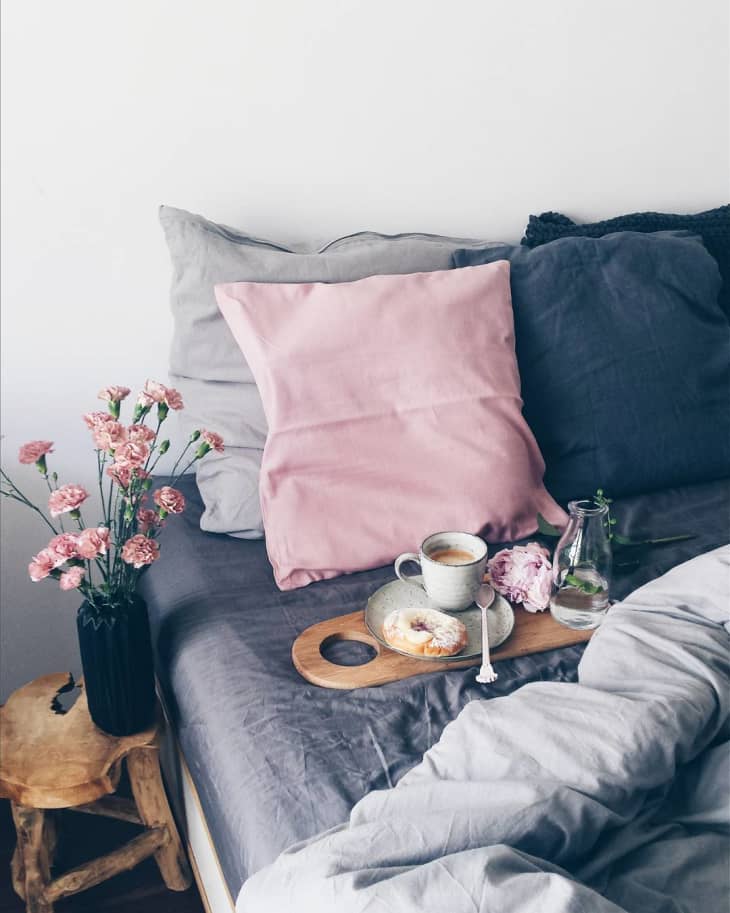 Navy grey and pink deals living room