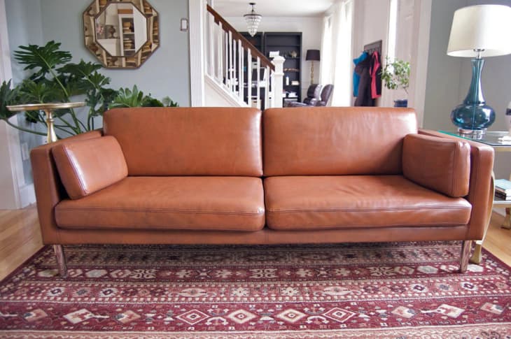 Does Leather Paint Work? How A Sofa Held Up Over Time | Apartment Therapy