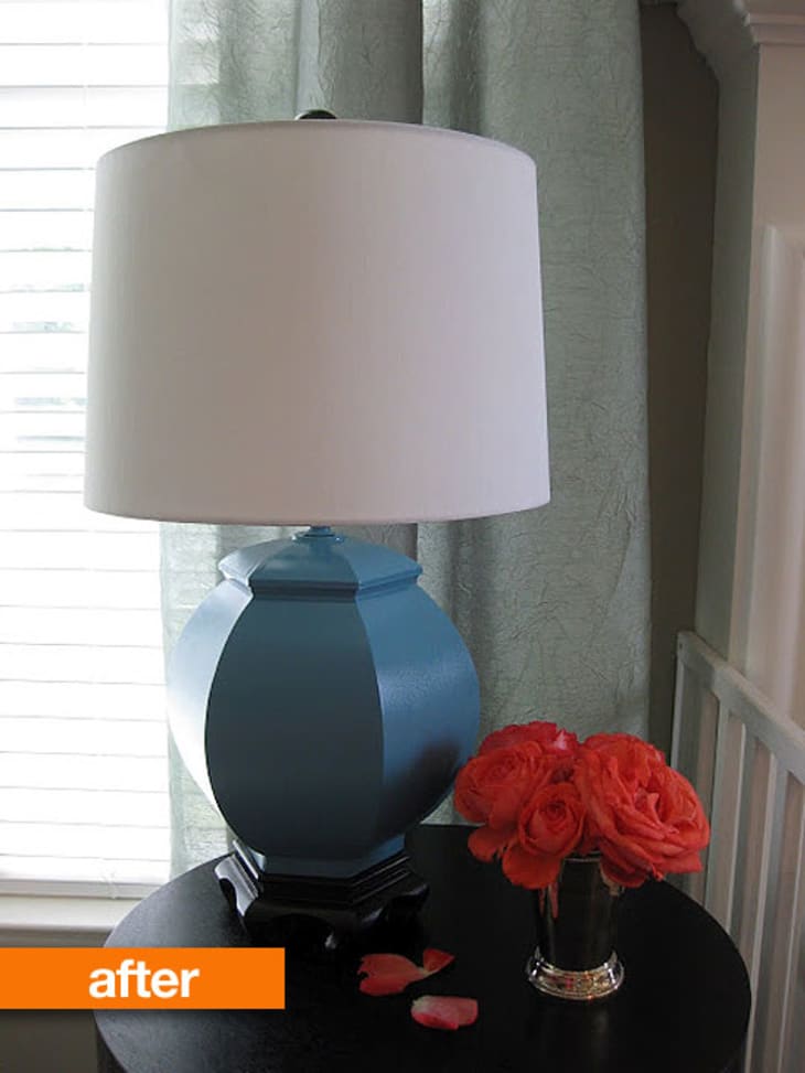 Before & After: From Brass to Blue Lamp | Apartment Therapy