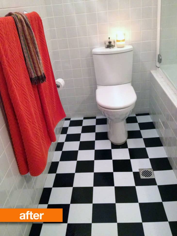 Inexpensive Bathroom Tile For Apartments Reference: Before After Butterscotch Bathroom Tile Gets An Inexpensive Update
