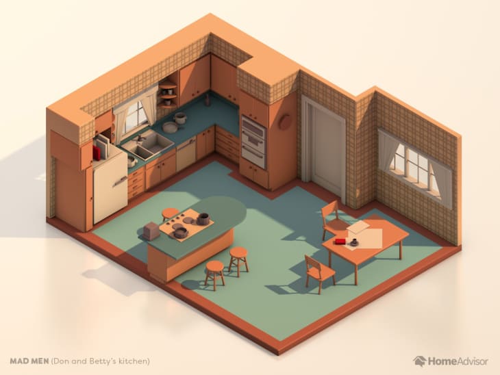 TV Kitchen Floor Plans - Mad Men Friends Stranger Things | Apartment ...