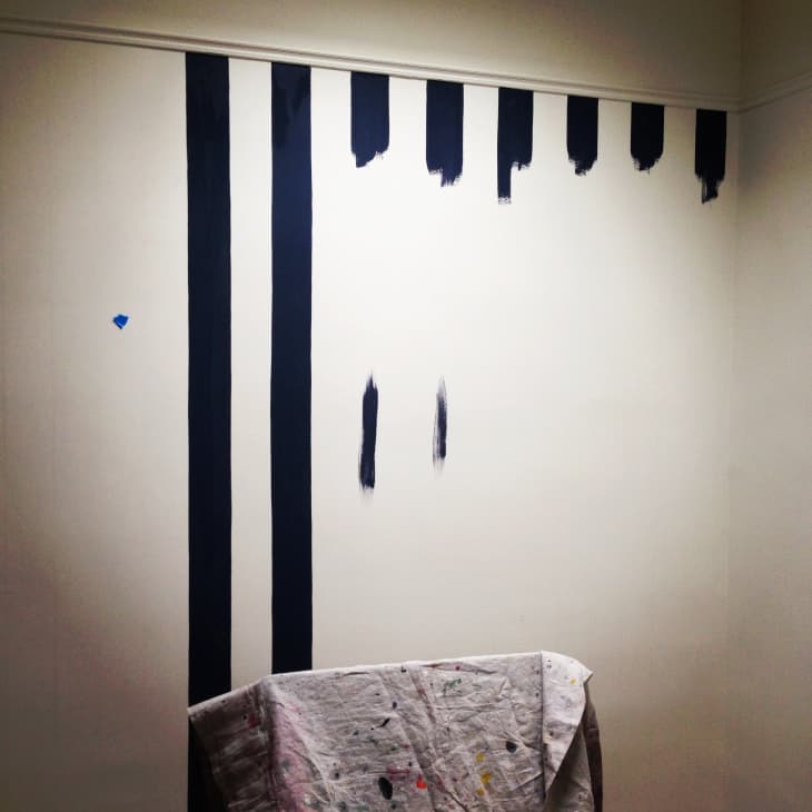 DIY Project Idea Painted Black & White Striped Walls Apartment Therapy