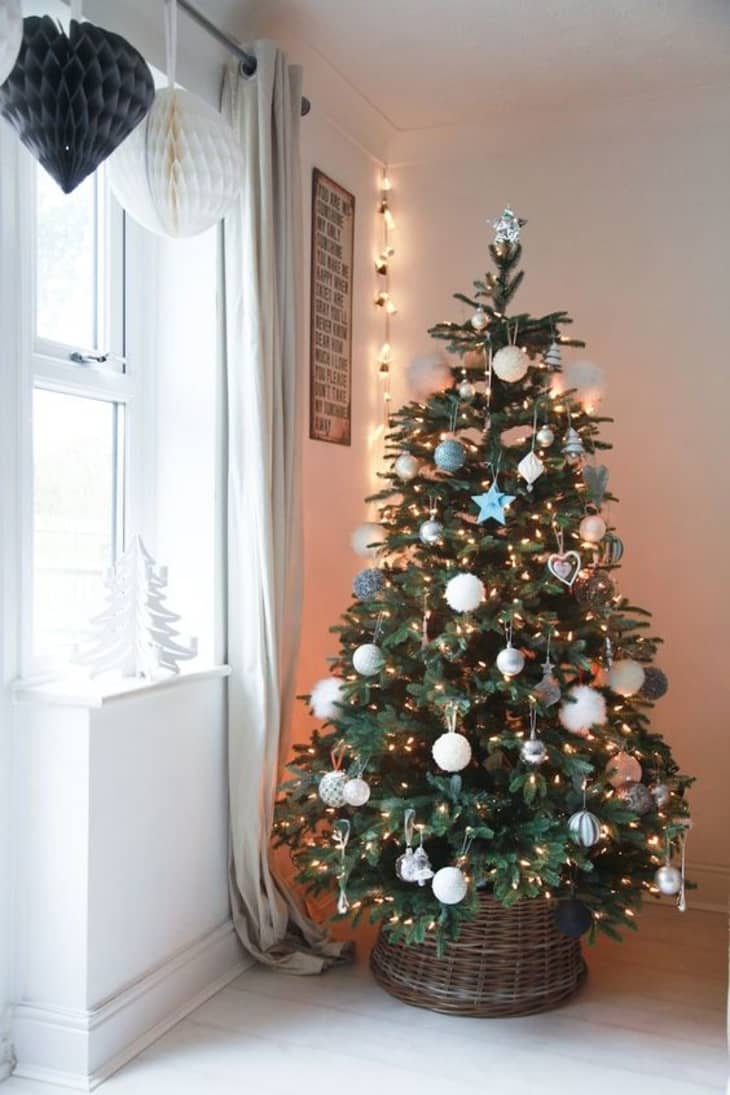 Christmas Tree Skirt Alternatives Tree in a Basket Apartment Therapy