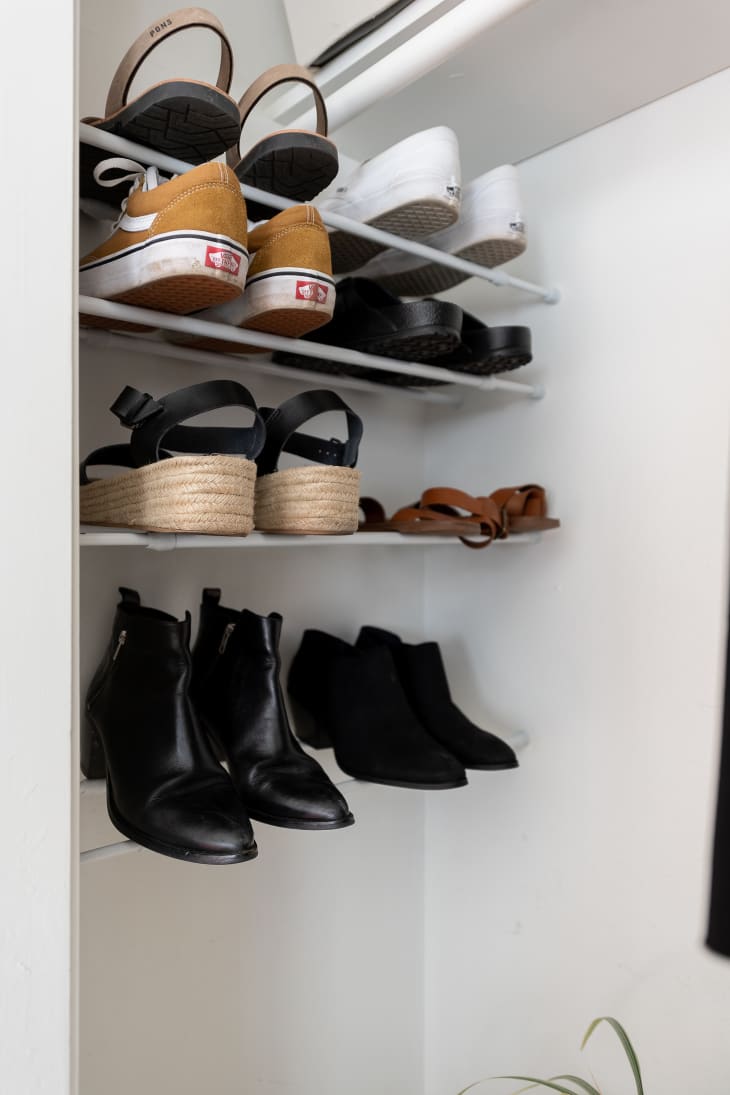 Tension rod shoe storage hotsell
