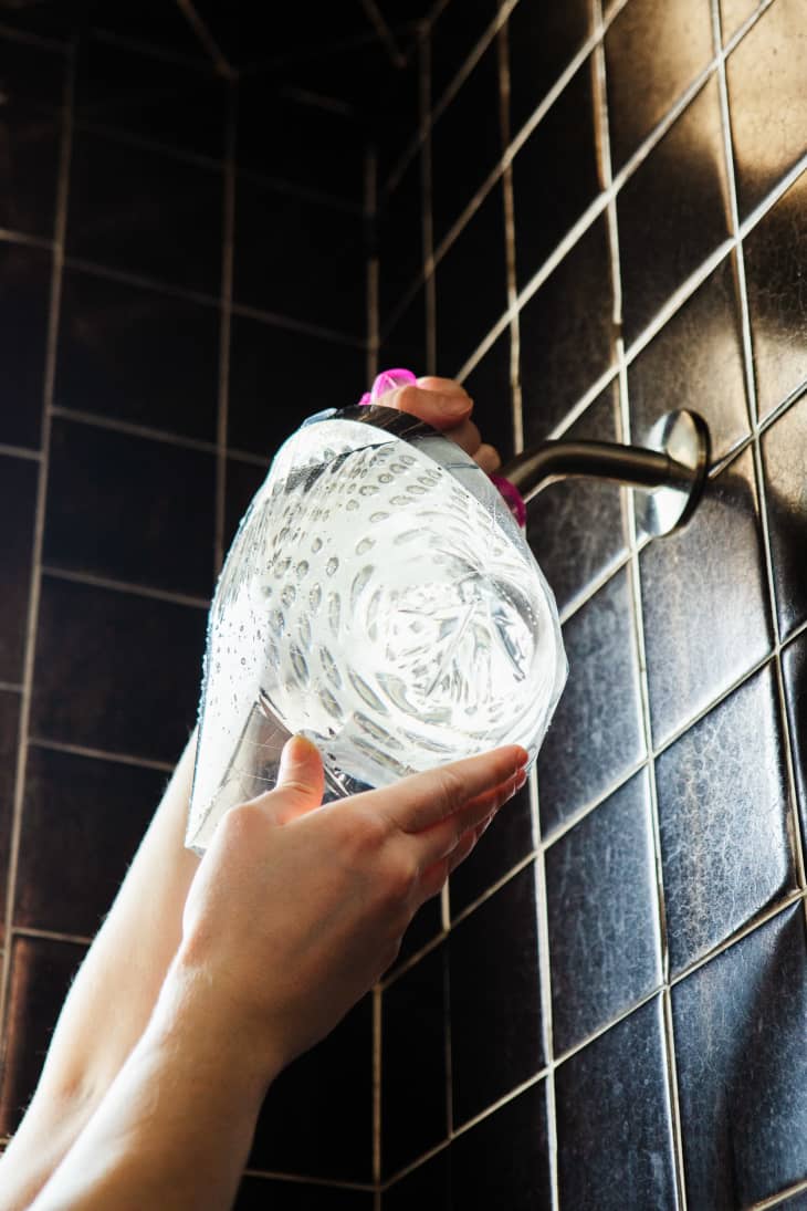 How to Clean a Showerhead Multiple Methods with Photos Apartment Therapy