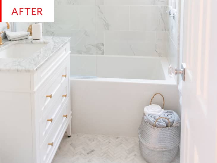 Before and After See a Dark, Damp Bathroom’s Carrara MarbleFilled