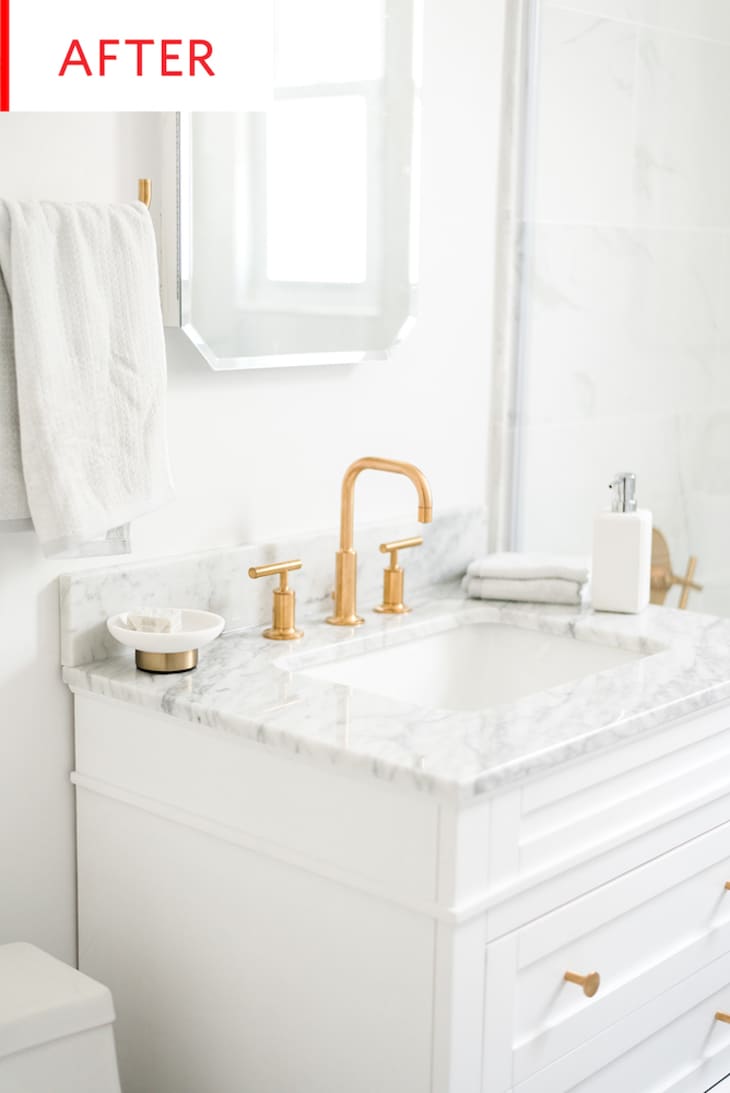 Before and After See a Dark, Damp Bathroom’s Carrara MarbleFilled