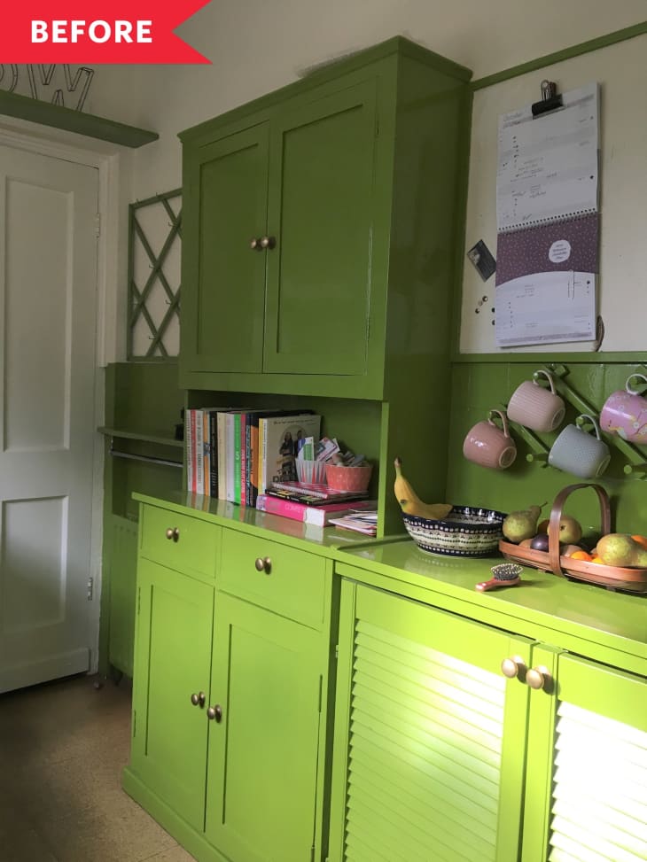 Before and After Blue and White Makeover for Vintage Green