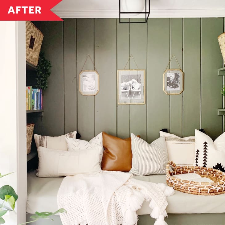 Before and After An Unused Closet a Cozy Reading Nook for Less