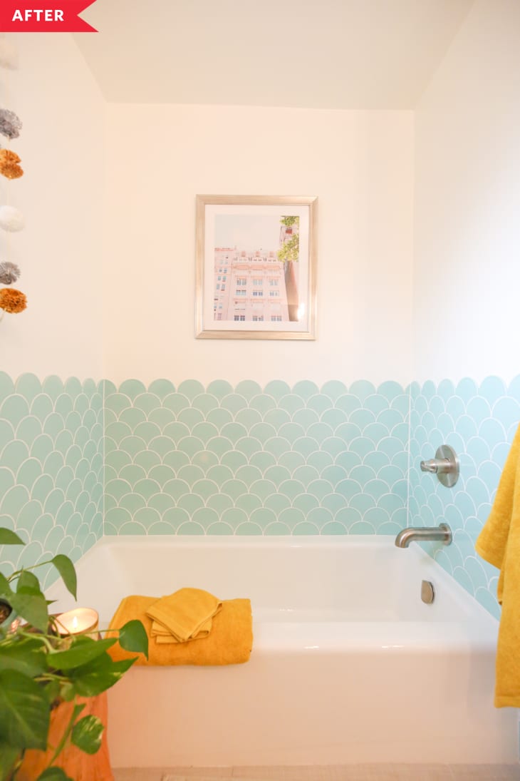 Scalloped Tile Bathroom Redo Apartment Therapy