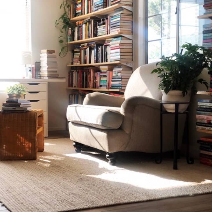Reading chair with book storage clearance