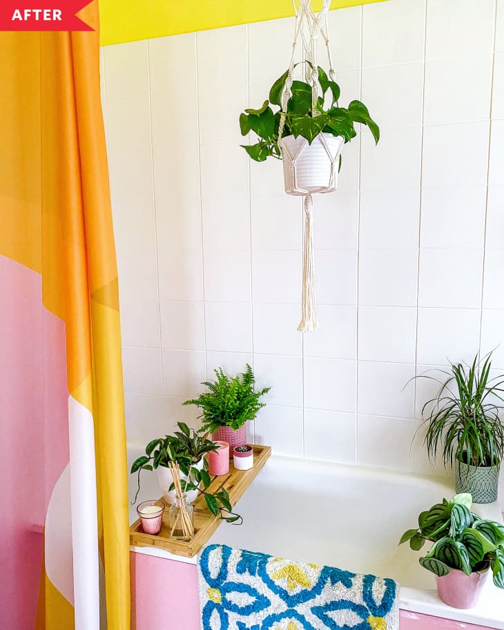 Pink and Yellow Budget Bathroom Redo | Apartment Therapy