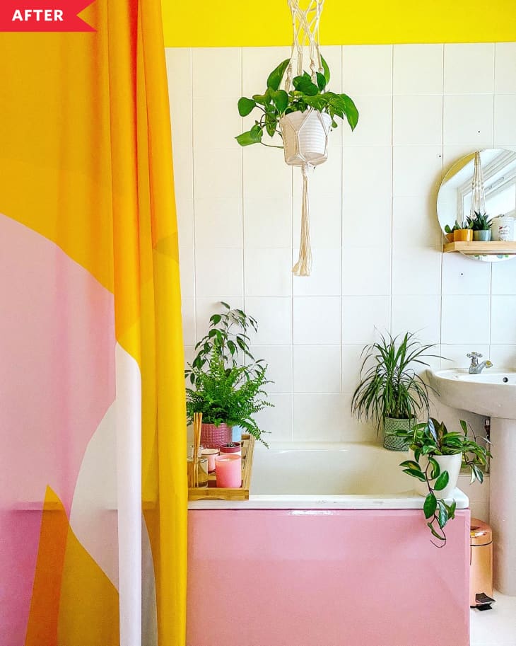Pink and Yellow Budget Bathroom Redo | Apartment Therapy