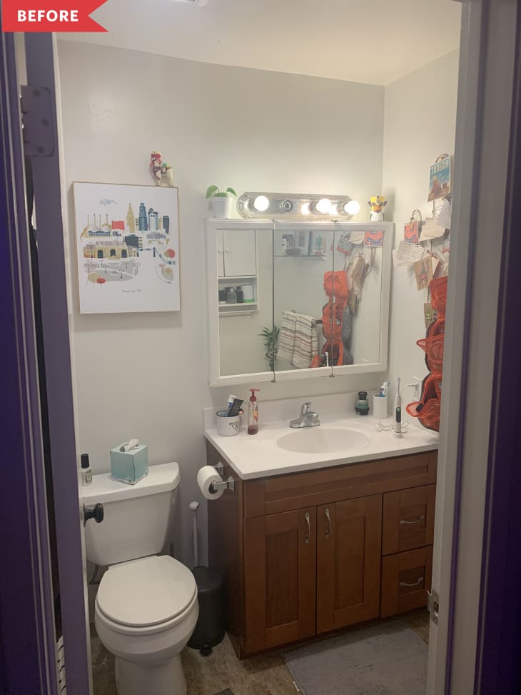 Colorful Bathroom Redo Before and After Colorful Rental Bathroom