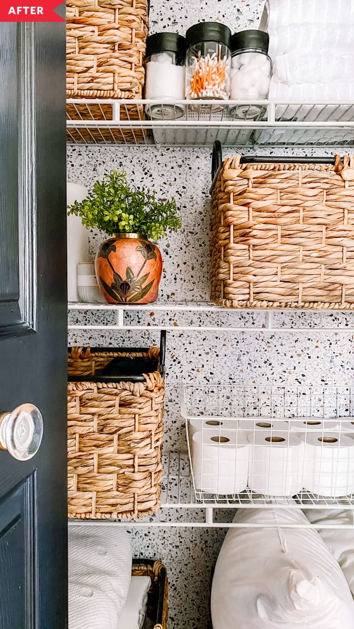 200 Wallpapered Linen Closet Redo Apartment Therapy