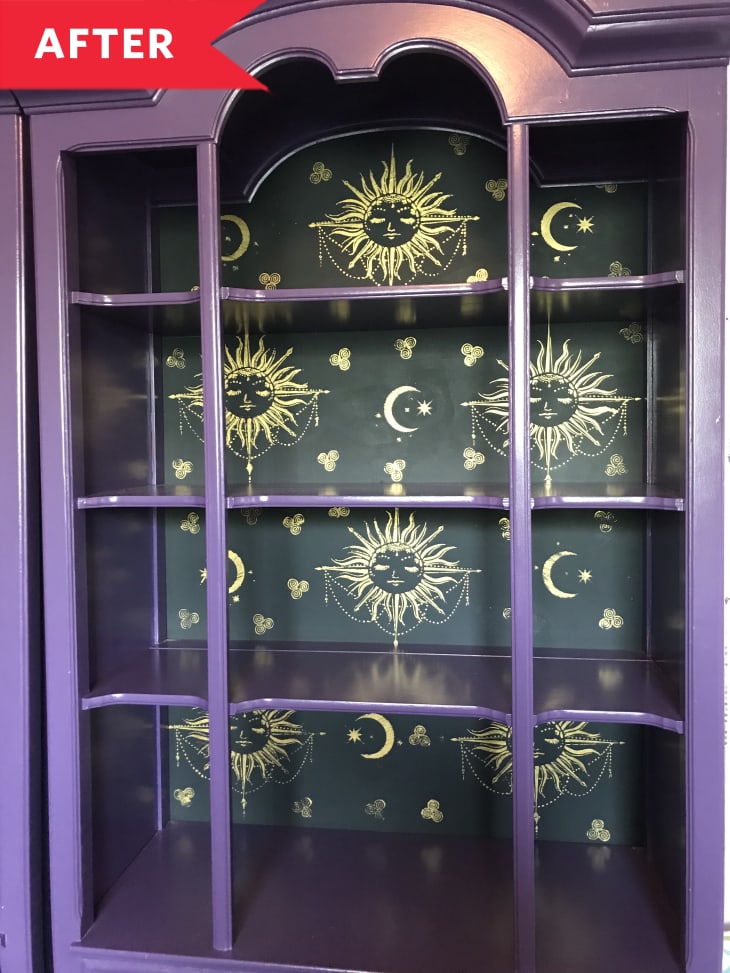 BudgetFriendly Bookcase Redo Purple Bookcase Redo Idea Apartment