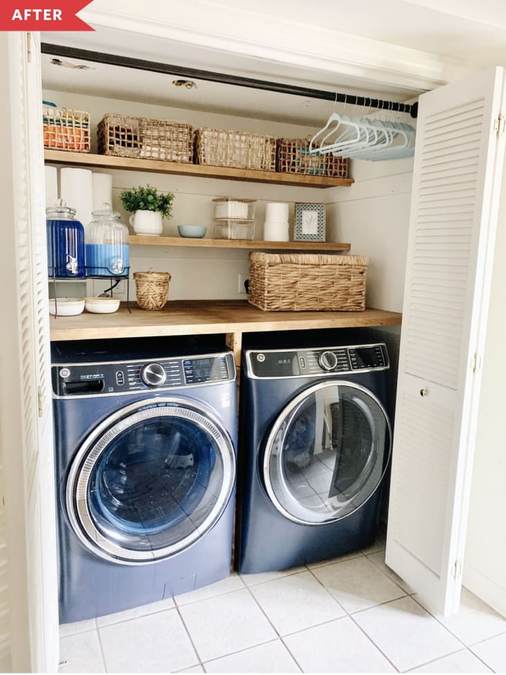 Laundry Room Redo - Cluttered Laundry Room Before and After | Apartment ...