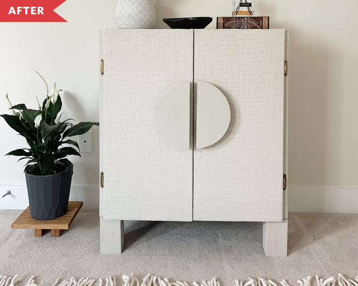 IKEA KALLAX Hack Burlap Doors Apartment Therapy