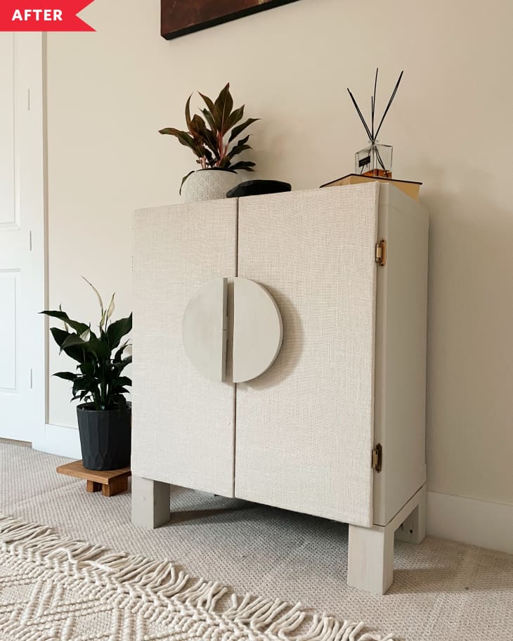 IKEA KALLAX Hack Burlap Doors Apartment Therapy