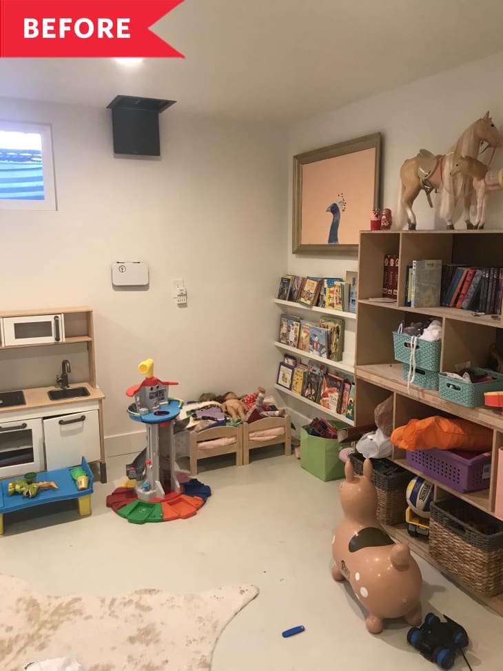 Basement toy storage on sale