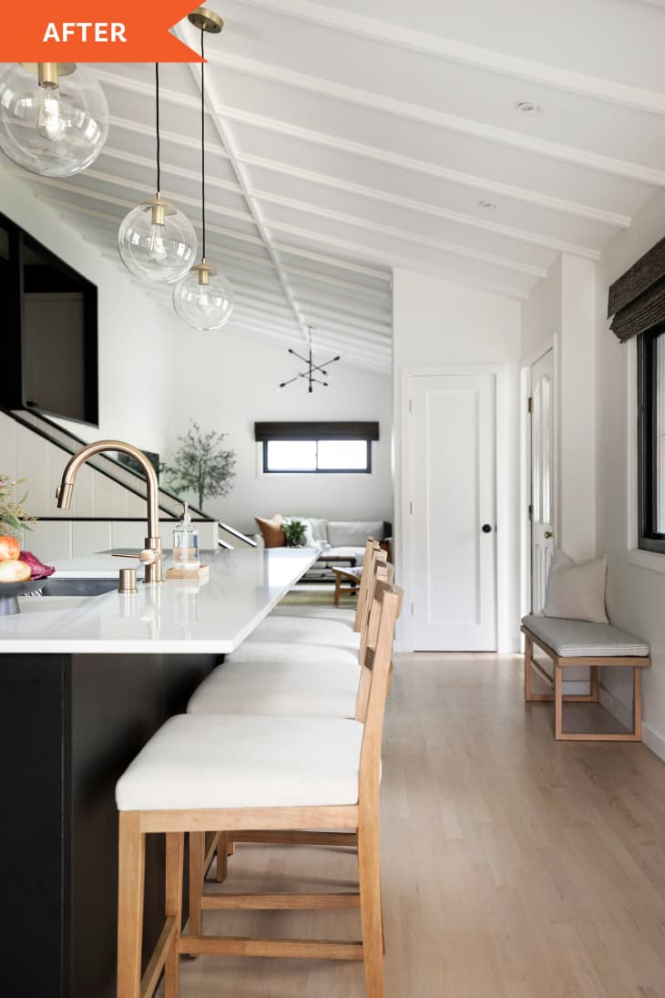 Wood Paneling Kitchen Makeover Black and White Inspiration The Kitchn