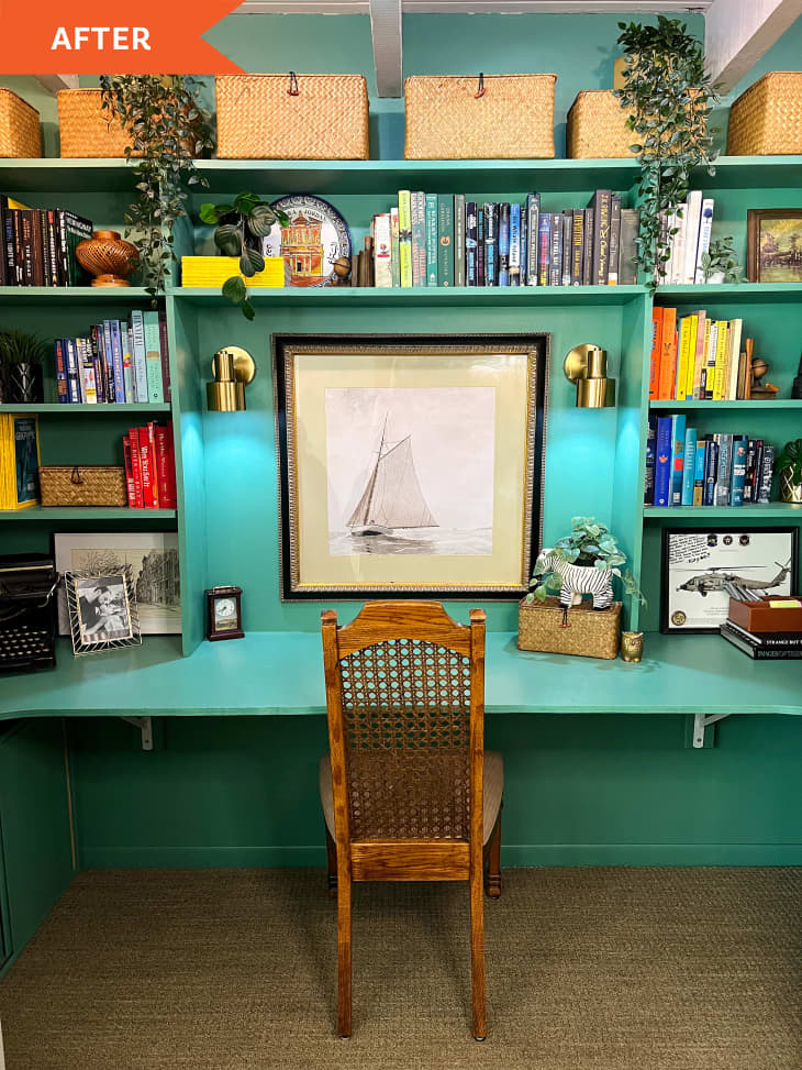 Green DIY Closet Office Transformation for $800 - Before and After ...
