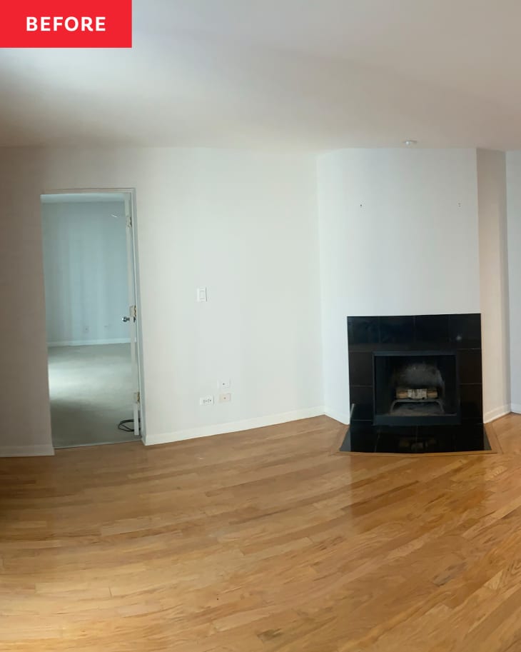 Living Room Redo with Statement Fireplace Before and After Photos
