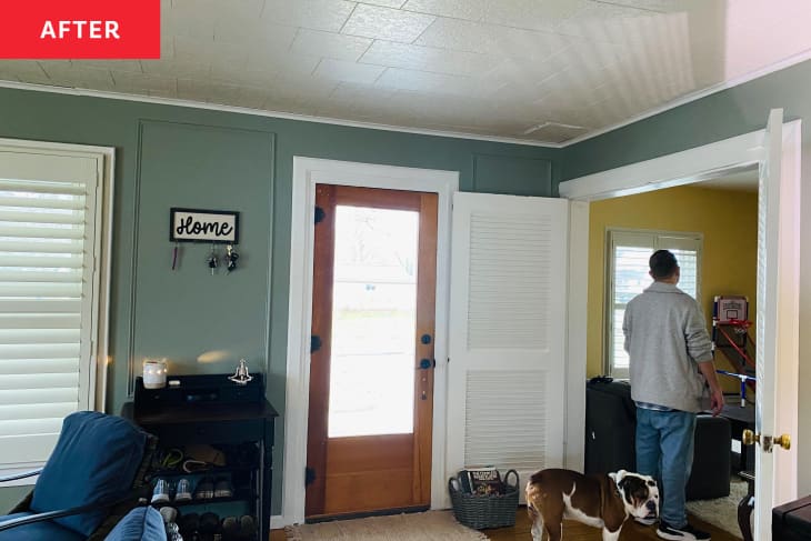 Green Sitting Room Redo with DIY Moulding - Before and After Photos ...