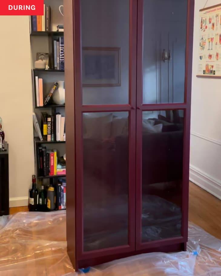 Billy bookcase dark red sale