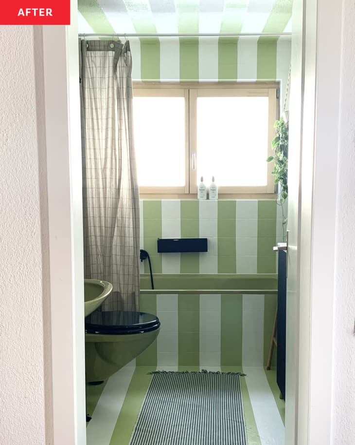 This Bathroom Redo Keeps Its '80s Green Fixtures | Apartment Therapy