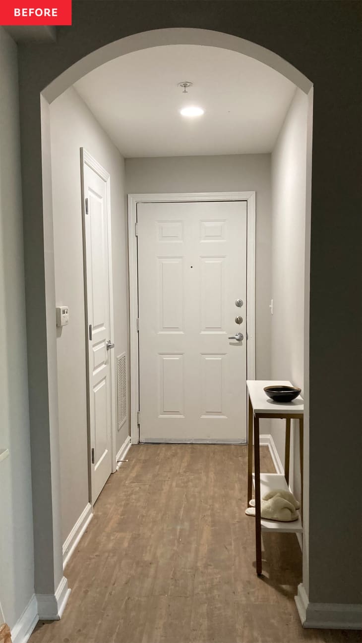 Bold, Glam Black and Gold Entryway Redo - Before and After | Apartment ...