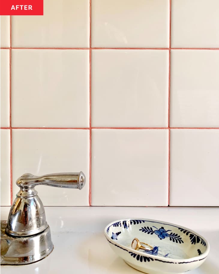 Pink and Yellow Rental Bathroom Redo - Before and After Photos ...