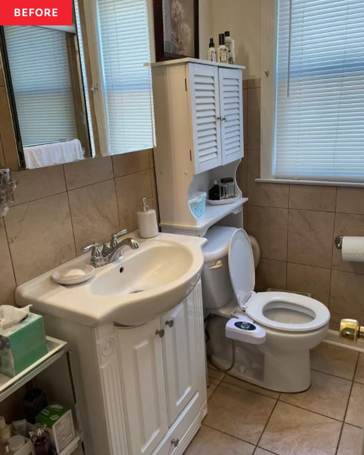 Pink and Yellow Rental Bathroom Redo - Before and After Photos ...