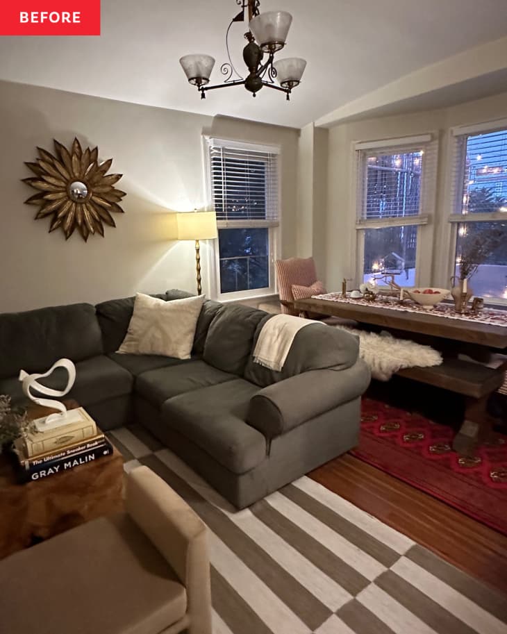 Sage Green Rental Living Room Before & After Photos Apartment Therapy