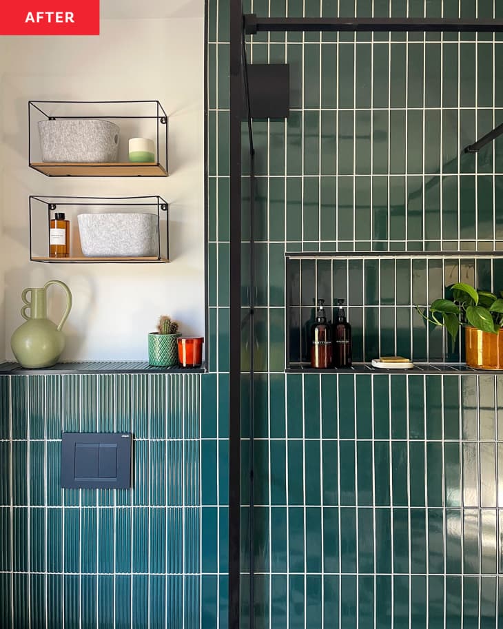 This 1970s Bathroom Redo Features Bold Floor Tile | Apartment Therapy