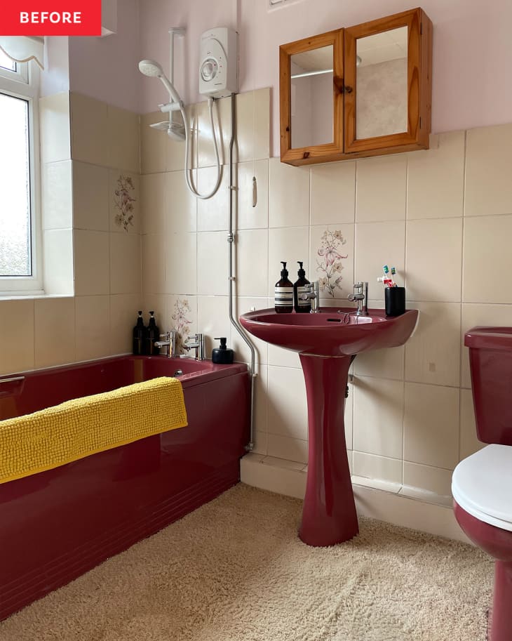This 1970s Bathroom Redo Features Bold Floor Tile | Apartment Therapy