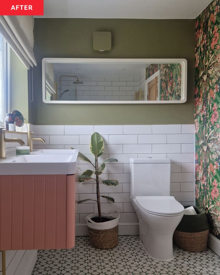 A Bathroom’s Vibrant Makeover Functions Better For A Family 