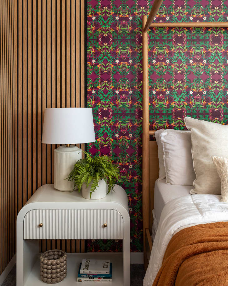 View of This $2,500 Bedroom Makeover Has Bold Wallpaper | Apartment Therapy