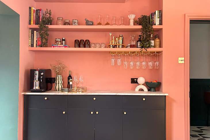This Built-In Bar IKEA Hack Transformation Looks So Luxe | Apartment ...